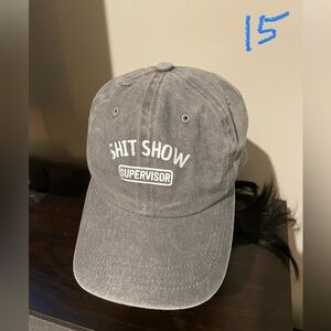 Unisex baseball hat. Distressed gray. “Shit Show Supervisor.” Adjustable.
